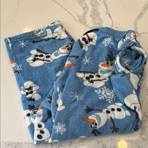 Disney Blue and White Pajama Set with Snowman Design